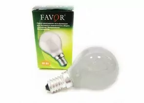 427113 - Лампа накаливания Favor P45 E14 60W шар матовая (Калашников) (1)