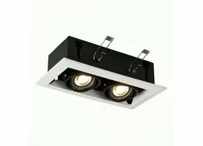 794141 - ST LUCE св-к встр. 2x50W GU10 245x126x70 Черный/Матовый белый ST250.548.02 (1)