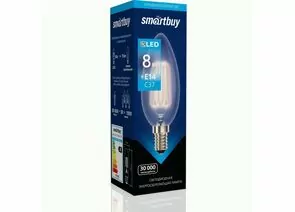 812346 - Smartbuy Светодиодная (LED) Лампа FIL Smartbuy-C37-8W/6000/E14 (SBL-C37F-8-60K-E14) (1)