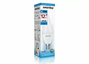 759125 - Smartbuy Свеча на ветру C37 E14 12W (960 lm) 6000К 6K 37х140матовая пластик SBL-C37Can-12-60K-E14 (1)