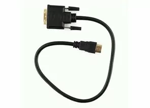 710459 - Кабель HDMIшт. - DVIшт. Cablexpert, 0.5м, 19M/19M, single link, черный, позол.разъемы, экран, пакет (1)