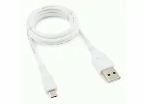 758879 - Кабель USB(A)шт. - microUSBшт.2.0 Cablexpert, AM/microBM 5P, 1м, экран, белый, паке (1)