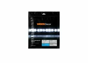 809001 - WOLTA Decor лента св/д 12V 12W/m 120Led/m IP20 6500K 6K 1600lm/m 5м 8мм WLS2835-12W/6500/12H120-01 (1)