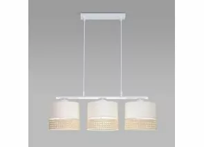 813778 - TK Lighting св-к подвесной 3 рожк. 60W 700х0х1100 металл белый/бежевый Paglia 6694 a058080 (1)