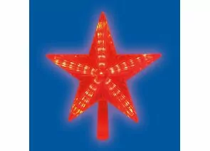 816243 - Звезда на елку ULD-H2121-031/STA RED STAR-3 31LED красная (мерц) 21x23см прозр.пров. IP20 Uniel (1)