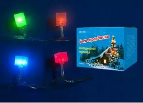 439816 - Гирлянда-нить ULD-S0700-050/DTA CUBES-1 Кубики 50LED разноцв. 7м, 8реж. IP20, 2,5W Uniel (1)