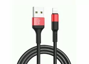731017 - Кабель USB(A)шт. - 8pin шт. для iPhone 5/6/7/8/X, Ipod, Ipad hoco X26, AM/Lightning M,черн-красн,1м (1)