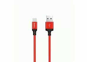 731036 - Кабель USB(A)шт. - micro USBшт. hoco X14, AM/microBM, красно-черный, 1м (1)