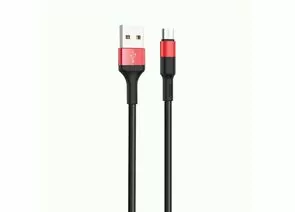 731037 - Кабель USB(A)шт. - micro USBшт. hoco X26, AM/microBM, черно-красный, 1м (1)