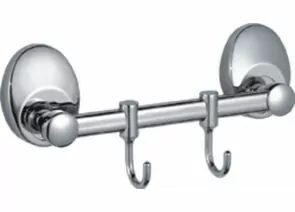 803251 - Haiba Вешалка (планка) д/ванной настенная с двумя подвижными крючками 180мм, хром, HB1615-2 (1)
