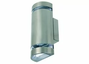 577112 - HOROZ HL249 св-к уличный фасадный/Садовый 2X35W GU10 220в 11х22,5см Матхром нерж/сталь верх/низ ip44 (1)