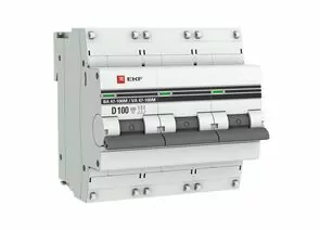 825065 - EKF PROxima Автоматический выключатель ВА 47-100M, 3P 100А (D) 10kA без теплового расцепителя (1)