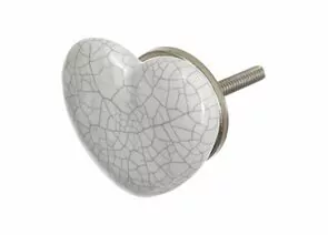 827822 - Ручка керамическая для мебели Сердце бел (в кор 6 шт, цена за шт) BLUMEN HAUS (1)