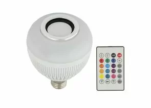 828177 - Лампа-проектор Volpe E27 8W RGB ДИСКО Bluetooth динамик белый пульт ДУ ULI-Q340 8W/RGB/E27 WHITE (1)
