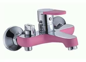 811889 - POTATO Смеситель для ванны (Zn) короткий излив, кер.картр.35мм, розовый, P30223-13 (1)