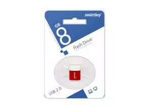 699116 - Флэш-диск (флэшка) USB Smartbuy 8GB LARA Red (SB8GBLara-R) (1)