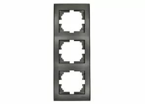 645731 - Lezard RAIN рамка 3 мест. верт. черный графит матовый (PC) 703-4141-153 (1)