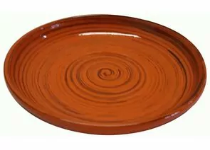 829616 - Тарелка средняя оранж полоска, 18*3см (кратность 10!!!) керамика 101600 (1)