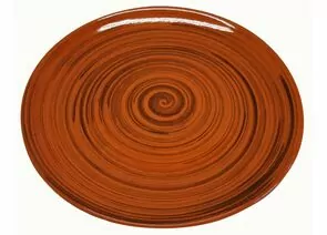 829620 - Тарелка большая оранж полоска, 22*3см (кратность 10!!!) керамика 101580 (1)