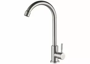 803405 - Haiba Моно-смеситель для кухни (нерж.сталь) трубчатый поворотный излив, картридж 35мм, гайка, HB4183 (1)