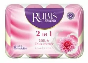 834667 - Мыло туалетное Розовый цветок 4х90гр RUBIS, цена уп. (1)