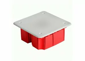 836205 - Stekker Коробка монтажная для сплош. стен с крышкой IP20 красный 92x92x45 EBX30-01-1-20-92 49004 (1)