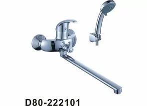 831249 - DIADONNA Смеситель для ванны (Lt) плоский пов.излив 350мм, кер.картр.40мм, хром, D80-222101 (1)