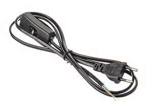 829114 - Ecola шнур для бра 2м с выкл. Черный 2х0.5 LT5RSCELT (1)