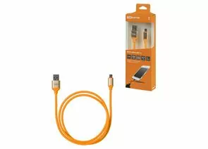 826284 - TDM Дата-кабель ДК 13 USB - micro USB 1 м силиконовая оплетка оранжевый SQ1810-0313 (1)