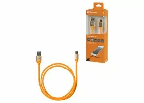 826285 - TDM Дата-кабель ДК 14 USB - USB Type-C 1 м силиконовая оплетка оранжевый SQ1810-0314 (1)