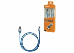 826288 - TDM Дата-кабель ДК 17 USB - USB Type-C 1 м силиконовая оплетка голубой SQ1810-0317 (1)