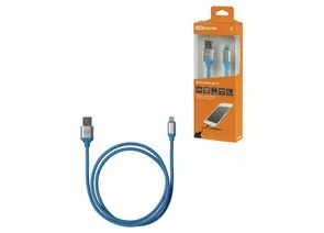 826289 - TDM Дата-кабель ДК 18 USB - Lightning 1 м силиконовая оплетка голубой SQ1810-0318 (1)