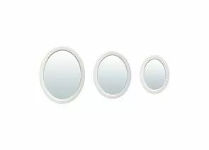 827866 - Комплект декоративныx зеркал Неаполь белый 3 шт 26/20/15см QWERTY (1)