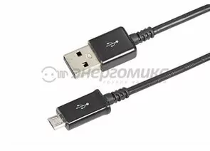 608009 - Кабель USB(A)шт. microUSBшт. длинный штекер 1м черный REXANT цена за шт (10!), 18-4268 (1)