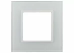 841088 - Эра 14-5101-01 СУ Рамка на 1 пост, стекло, Elegance, белый+бел 9123 (1)