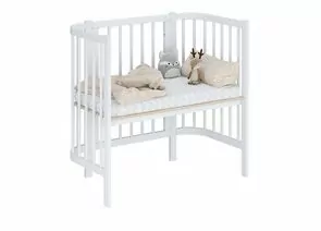 835053 - Кроватка детская приставная Polini kids Simple 105, белый (мест 1) (1)