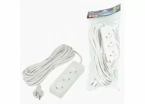 844786 - Uniel Ultra сет.удлинитель ПВС 2x0.75 3 роз. 10м 10A белый S-CU3-10 WHITE UL-00009980 (1)