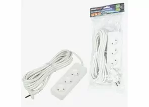 844793 - Uniel Ultra сет.удлинитель ПВС 2x0.75 3 роз. 5м 10A белый S-CU3-5 WHITE UL-00009984 (1)