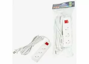 844794 - Uniel Ultra сет.удлинитель ПВС 2x0.75 3 роз. 5м 10A белый S-CU3-5B WHITE UL-00009996 (1)