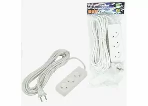 844796 - Uniel Ultra сет.удлинитель ПВС 2x0.75 3 роз. 7м 10A белый S-CU3-7 WHITE UL-00009986 (1)