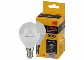 842782 - KODAK шар P45 E14 11W(990lm) 6000K 6K 80х45 170-265В P45-11W-865-E14 2 года 57619 (1)