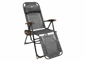 839041 - Кресло-шезлонг сетка с подножкой и полкой КШ3/5 Венге до 100кг габариты 820х590х1160мм, Nika (1)