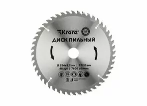 847538 - Диск пильный 254 мм х 48 зуб х 32/30 мм KRANZ (цена за шт) KR-92-0130 (1)