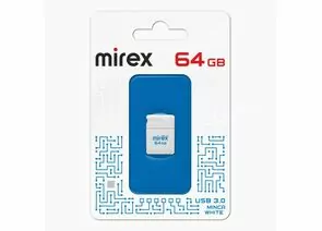 852543 - Флэш-диск USB 64 3.0Gb Mirex MINCA WHITE (ecopack) (1)