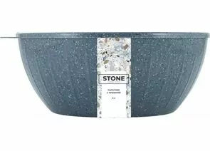 855904 - Миска (салатник) Stone 5л с крышкой, темный камень SE186811026 Sugar&Spice (1)