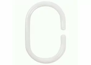 858682 - Кольца для штор в ванную белые,пластиковые,овальные,12 шт,103954/ Рыжий кот (1)