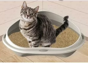 860345 - Туалет для кошек угловой с бортиком GEORPLAST SHUTTLE CORNER 58 см мокка 84860 (1)