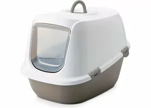 860385 - Туалет для кошек закрытый с фильтром SAVIC LEO XL (64*46*45см) бело-коричневый 84792 (1)