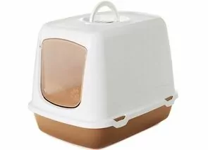 860395 - Туалет для кошек SAVIC OSCAR (50*37*39 см) бело-коричневый 85879 (1)