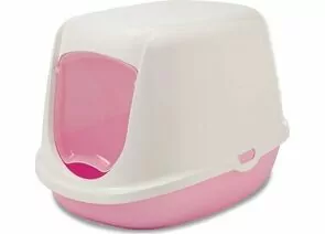 860400 - Туалет для кошек закрытый SAVIC DUCHESSE (44,5х35,5х32см) бело-розовый 85928 (1)